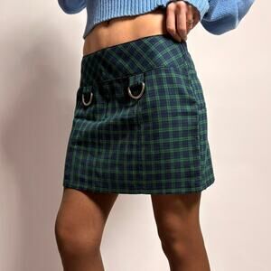 Lip Service Los Angeles Green Plaid Mini Skirt - Small